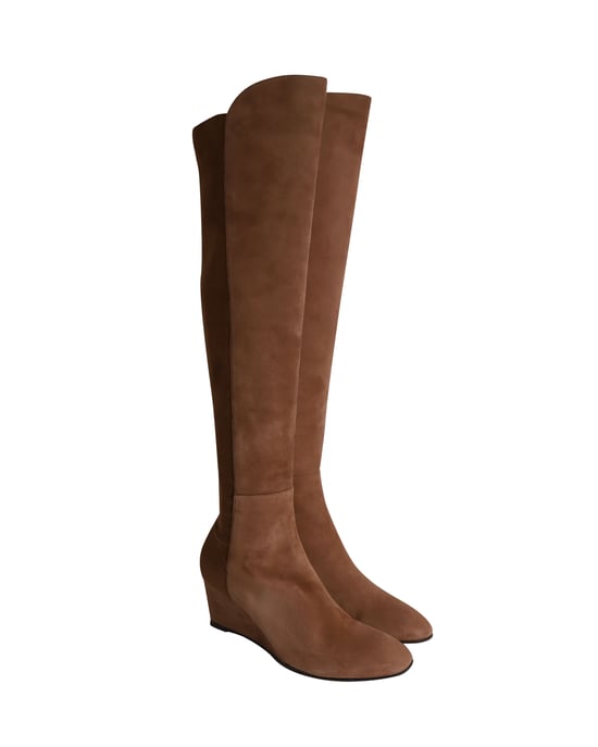 Stuart Weitzman Blaire knielaarzen in bruin suède - Image 3