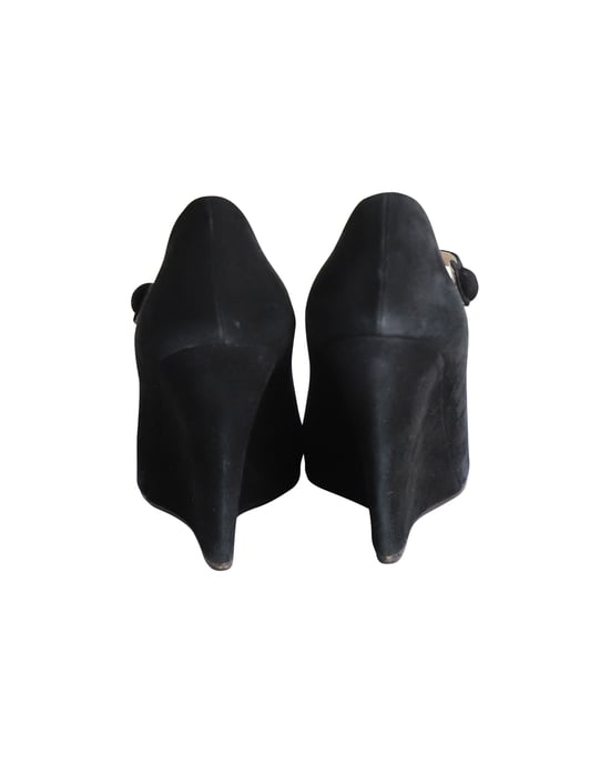 Miu Miu wedge pumps in zwart suède - Image 5