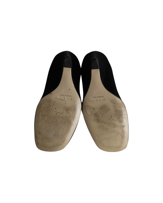 Miu Miu wedge pumps in zwart suède - Image 6