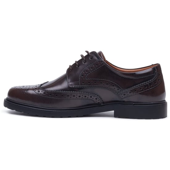 Hush Puppies Verity Hi-Shine Leren Dames Chocolade Brogues Schoenen - Image 6