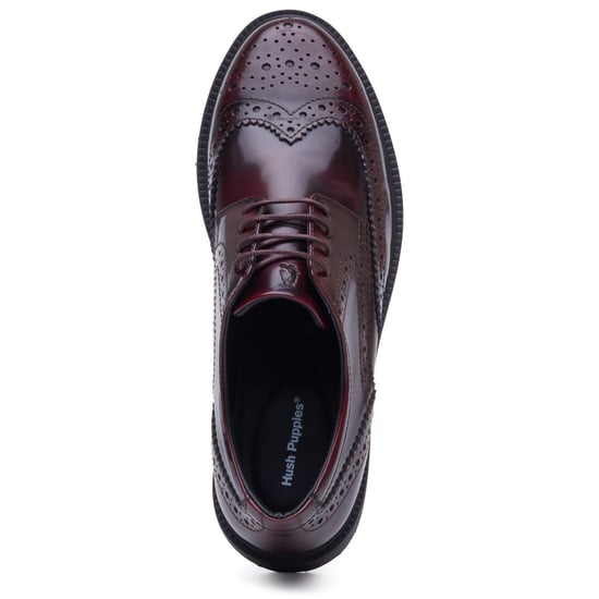 Hush Puppies Verity Hi-Shine Lederen Dames Plum Brogues Schoenen - Image 5