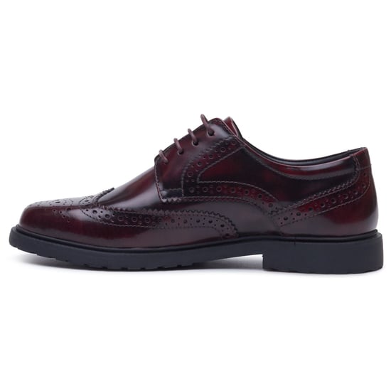 Hush Puppies Verity Hi-Shine Lederen Dames Plum Brogues Schoenen - Image 6
