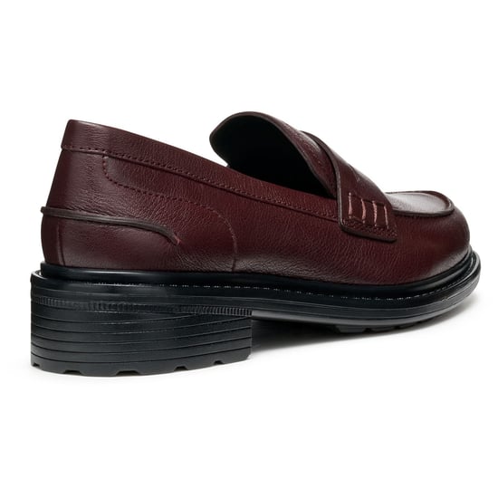 Geox D Walk Pleasure F Leren Vrouwen Wijnkleurige Mocassinschoenen - Image 2