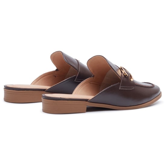 Hush Puppies Calla Leather Women's Chocolate Mules - Image 2