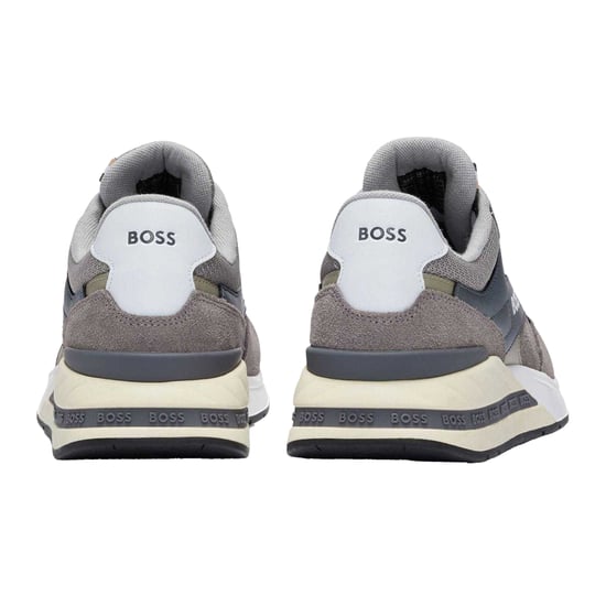 Boss Heren Kurt Leren Hardlooptrainers (Grijs) - Image 2
