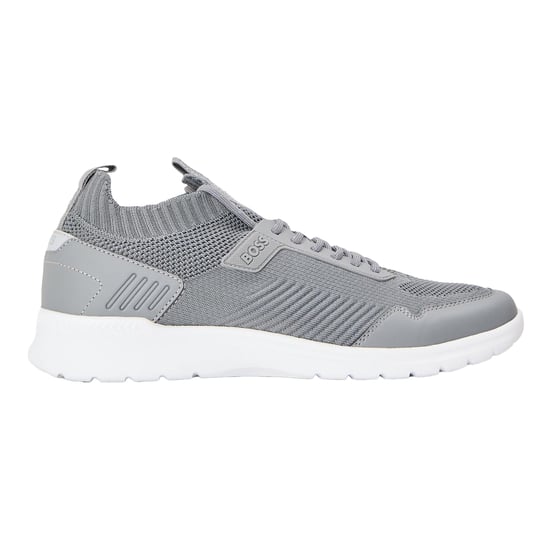 Boss Lage herensneakers van extreem leer (Lichtgrijs) - Image 1