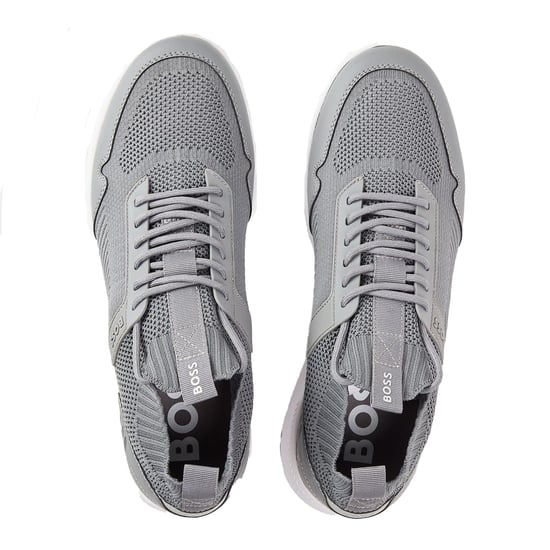 Boss Lage herensneakers van extreem leer (Lichtgrijs) - Image 3
