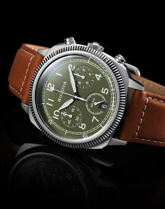 Bulova Military Vwi Special Edition Heren Horloge Bruin 96B482 - Image 5