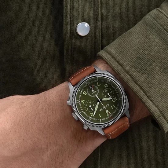 Bulova Military Vwi Special Edition Heren Horloge Bruin 96B482 - Image 6