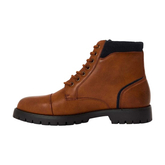 Original Penguin Effen leren combatlaarzen voor heren (Bruin) - Image 2
