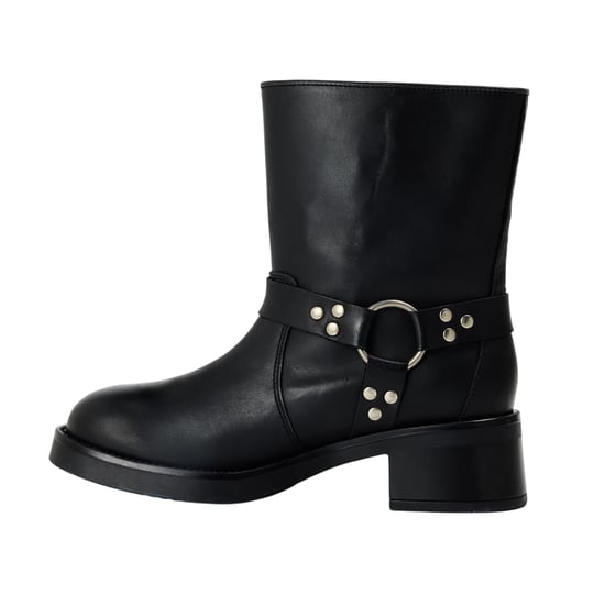 Steve Madden Motorlaarzen voor dames van kalfsleer met blokhak (Zwart) - Image 2
