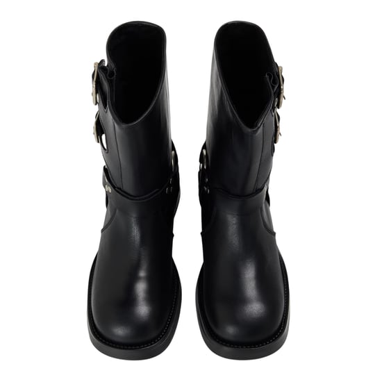 Steve Madden Motorlaarzen voor dames van kalfsleer met blokhak (Zwart) - Image 3