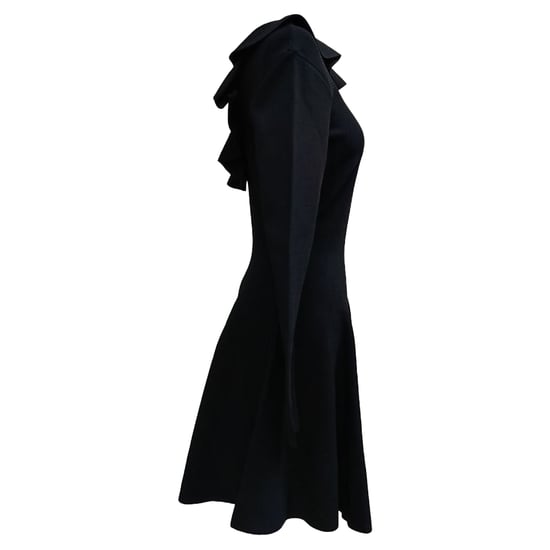 Valentino Garavani mini-jurk met ruches en lange mouwen in zwarte viscose - Image 3