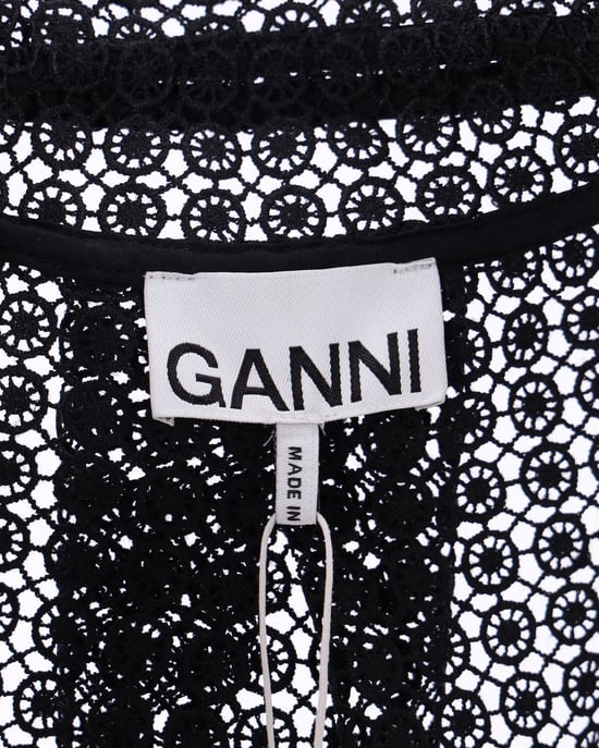 Ganni gehaakte strandjurk met kralen in zwart polyester - Image 4