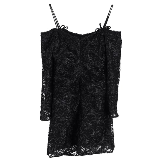 Ganni Mini Off-Shoulder Jurk van Tule met Lint in Zwart Polyester - Image 2
