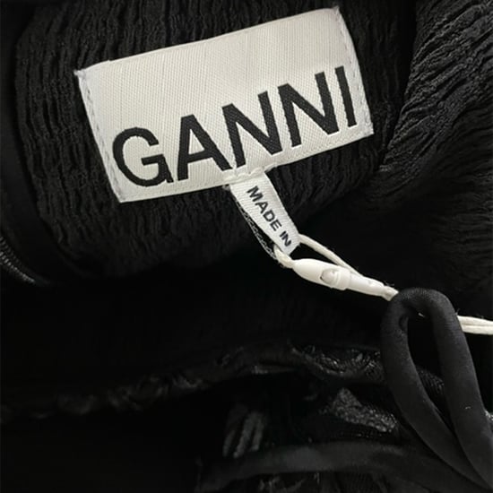 Ganni Mini Off-Shoulder Jurk van Tule met Lint in Zwart Polyester - Image 3
