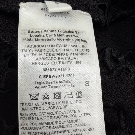 Bottega Veneta blouse met kanten patroon en opstaande kraag in zwart polyester - Image 5