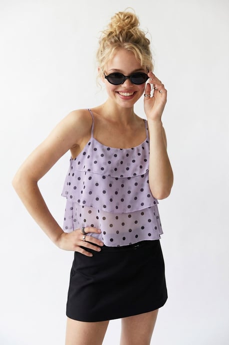 Polkadot Chiffon Crop Top - Image 2