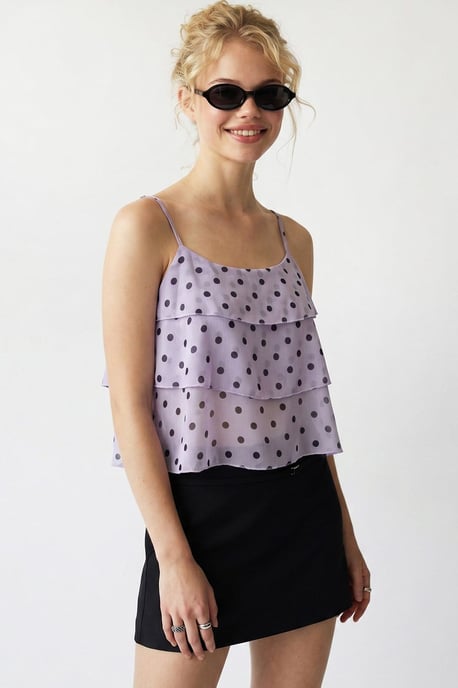 Polkadot Chiffon Crop Top - Image 4