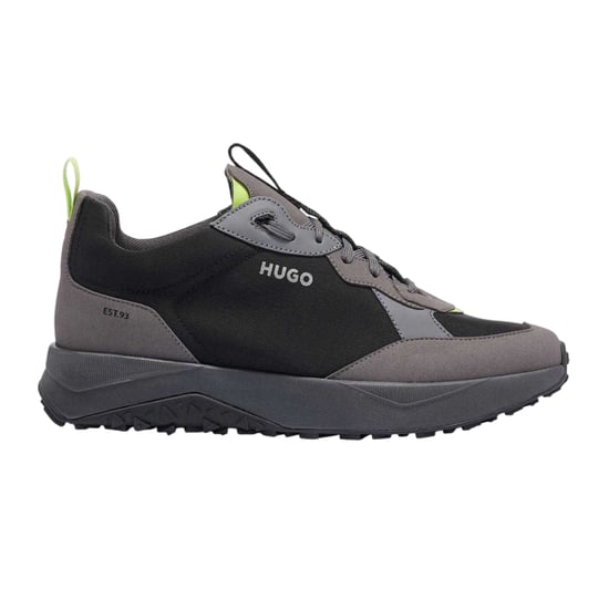 Hugo Kane Runn herenschoenen van textiel met vetersluiting (Zwart) - Image 1