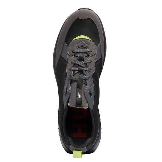 Hugo Kane Runn herenschoenen van textiel met vetersluiting (Zwart) - Image 3
