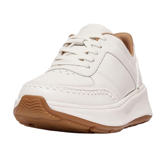 FitFlop Gehaakte leren platte sneakers voor dames (Wit) - Image 1