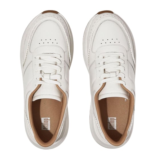 FitFlop Gehaakte leren platte sneakers voor dames (Wit) - Image 3