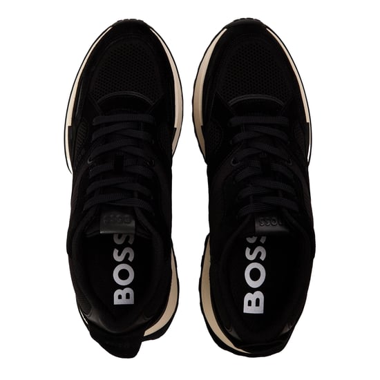 Boss Heren Jonah Run Leren Trainers (Zwart) - Image 3
