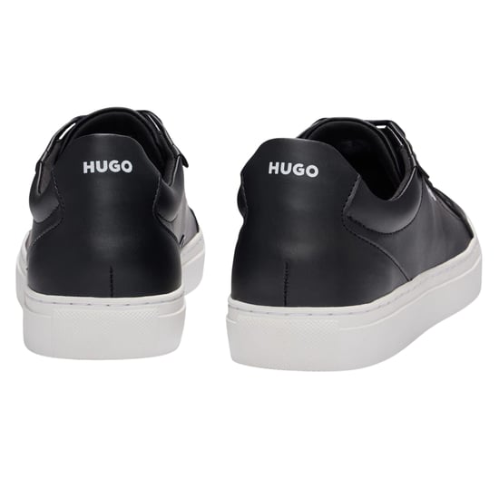 Hugo Heren Futurism leren platte sneakers met ronde neus (Zwart) - Image 2