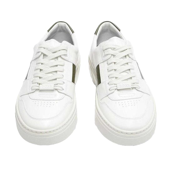 Boss Heren Gary Logo Leren Tennisschoenen (Wit) - Image 3