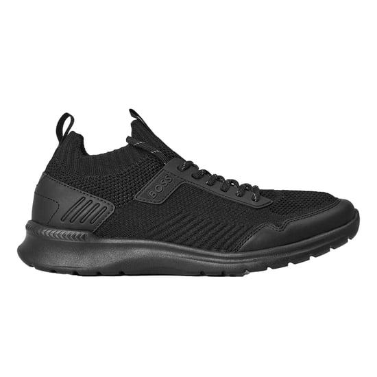 Boss Lage herensneakers van extreem leer (Zwart) - Image 1
