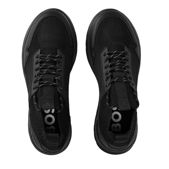 Boss Lage herensneakers van extreem leer (Zwart) - Image 3