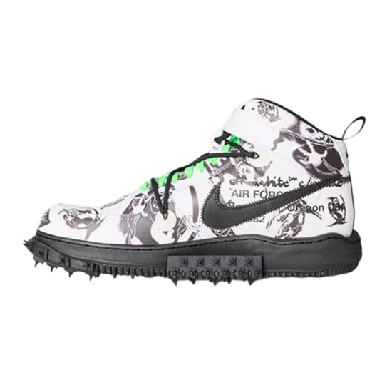 Nike Dames Air Force 1 Graphic Print Leren Schoenen (Wit/Zwart) - Image 2