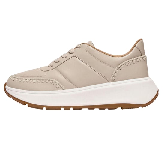 FitFlop Gehaakte leren platte sneakers voor dames (Beige) - Image 2
