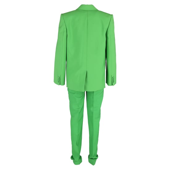 Alexander McQueen double-breasted blazer met bijpassende broek in groene wol - Image 3