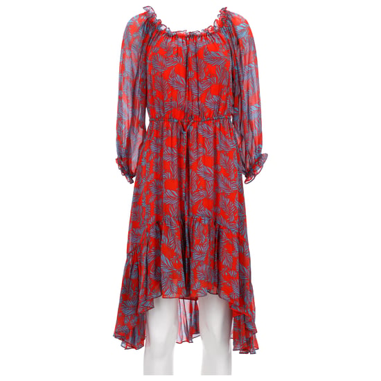 Diane Von Furstenberg midi-jurk met ruches en print in rode zijde - Image 6