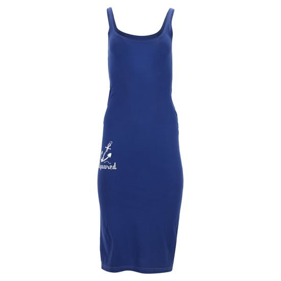 Dsquared2 mouwloze midi-jurk van blauw katoen - Image 1