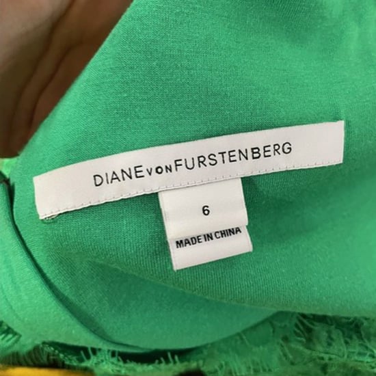 Diane Von Furstenberg Zarita jurk met lange mouwen en kant in groene rayon - Image 3
