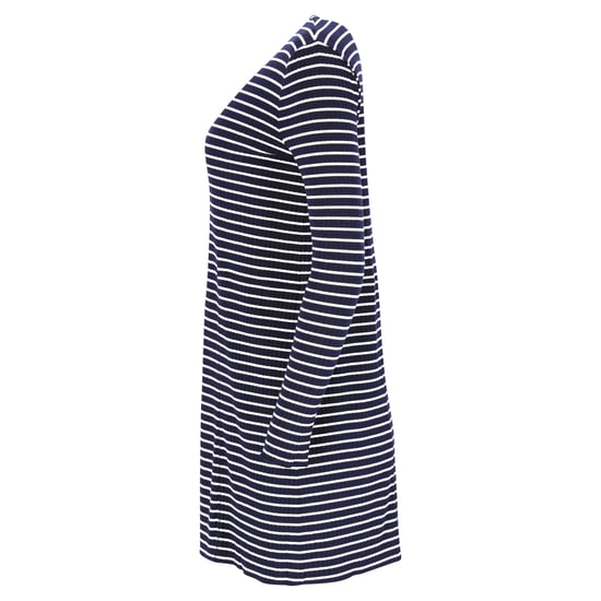 A.P.C. gestreepte mini-jurk in marineblauwe viscose - Image 2