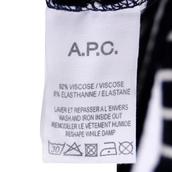 A.P.C. gestreepte mini-jurk in marineblauwe viscose - Image 5
