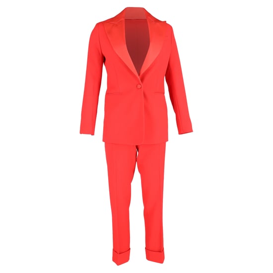 Joseph blazer en broekset met enkele rij knopen in rood polyester - Image 1