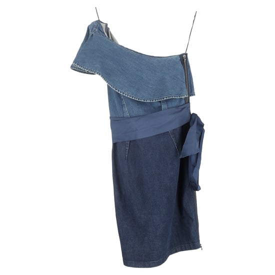 Lanvin mini-jurk met één schouder in blauwe denim - Image 1