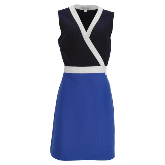 Diane Von Furstenberg Gracie Bow Wrap Mini Dress in Blue Viscose - Image 1