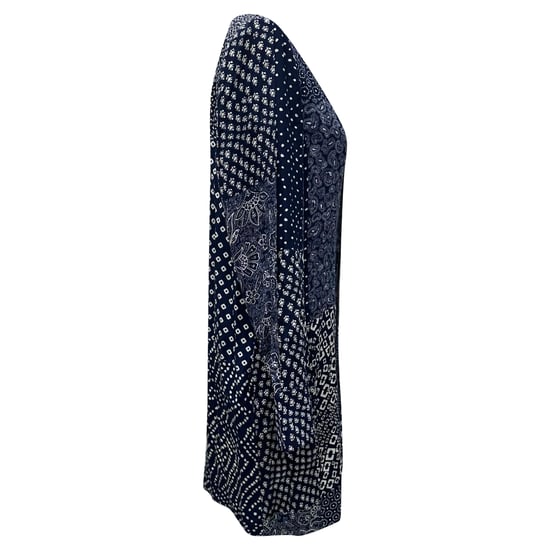 Diane von Furstenberg Reid patchwork mini-jurk met print in marineblauwe zijde - Image 3