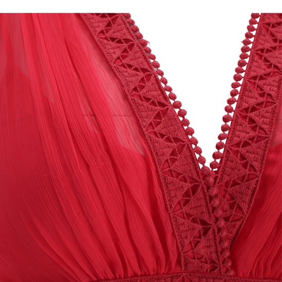 Maxi-jurk van Philosophy di Lorenzo Serafini met gehaakte details in rood polyester - Image 4