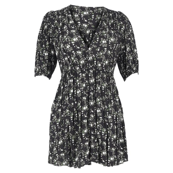 Ganni mini-jurk van bedrukte crêpe in groene viscose - Image 1