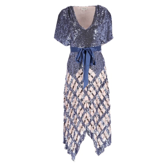Temperley London Akiko midi-jurk met pailletten en riem in blauw nylon - Image 1