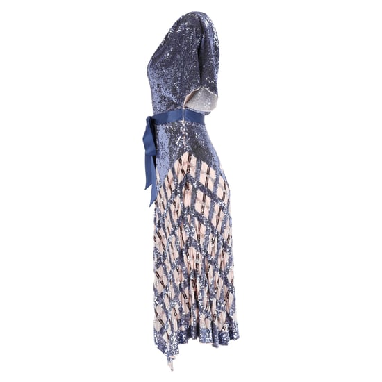 Temperley London Akiko midi-jurk met pailletten en riem in blauw nylon - Image 2