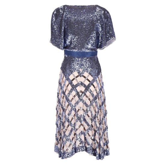Temperley London Akiko midi-jurk met pailletten en riem in blauw nylon - Image 3