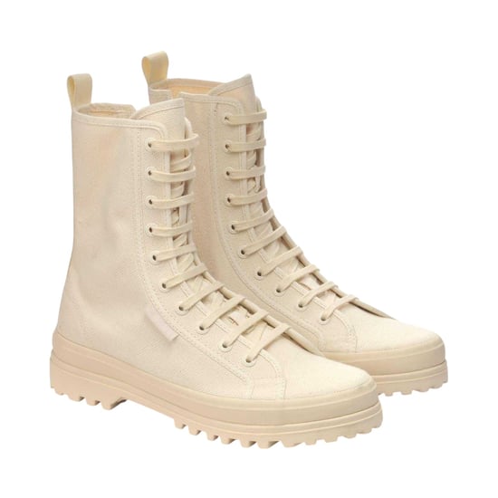 Superga Dames 2341 Alpina Canvas Platformlaarzen (Ruw Beige) - Image 5
